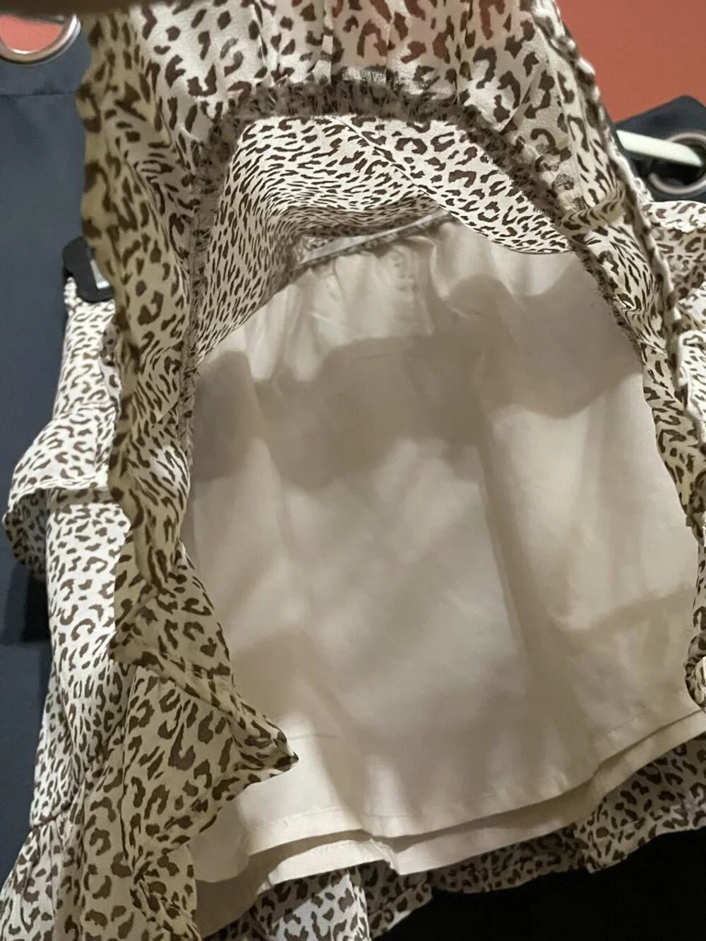 🤍🐆 Altar'd State Ivory Leopard Print Mini Skirt – Size XS